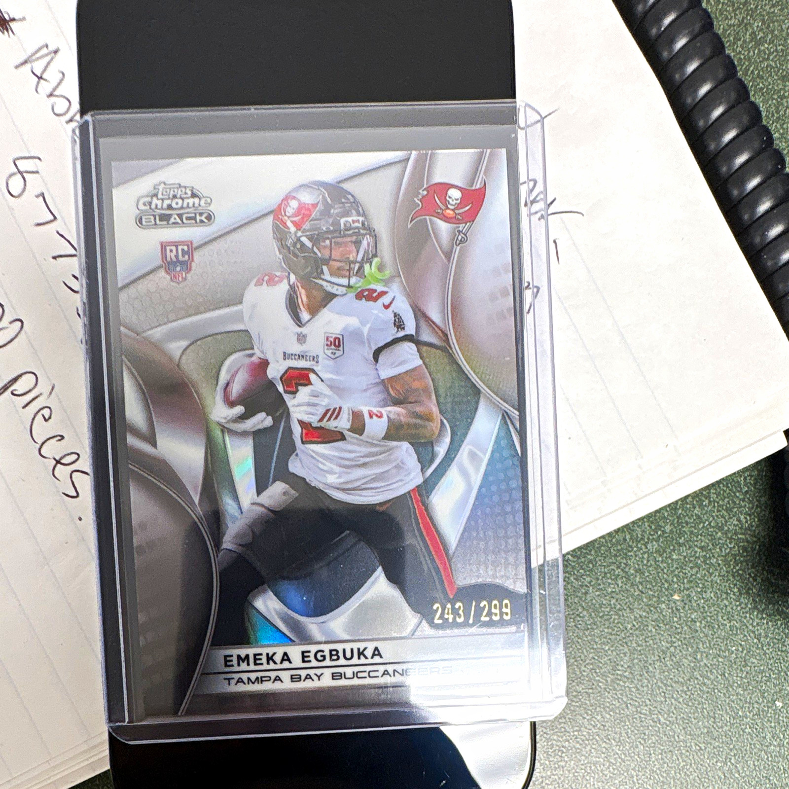 Topps Chrome Black Emeka Egbuka Rookie Refractor /299 #147 Buccaneers 2025