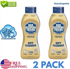 2 pack BAR KEEPERS FRIEND Soft Cleanser Liquid All-Purpose Cleaner - 26 oz