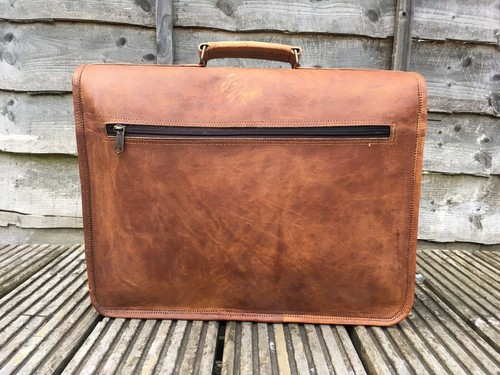 Genuino Hecho a Mano Para Hombre Cartera Maletín Mensajero Laptop Bolso de Hombro Cuero - Imagen 9 de 9