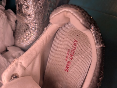 Anthony Wang Chunky Clear Sole Size 6 Shiny Silver Bling high Heels Disco Ball - Picture 16 of 17