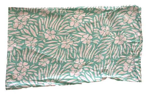 PB Teen Standard Pillowcase Aqua White Tropical Flowers Floral - Picture 2 of 5