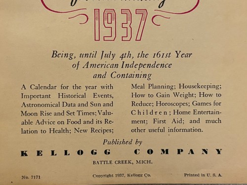 The Housewife’s Year Book of Health and Homemaking Kellogg Company 1937 Recipes - Picture 4 of 7