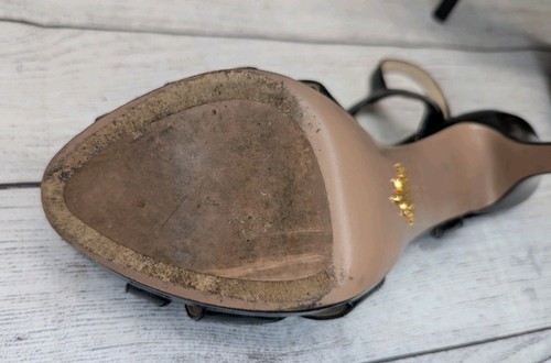 Prada Preown Schwarz Lack Schleife Detail Leder Absatz 38 - Bild 11 von 18