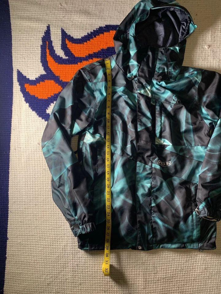 Vintage Volcom Nimbus 15,000mm/ 10,000GM Snowboard Jacket Thermal Green size s!  - Image 3 of 4