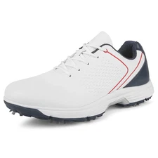 Men's Genuine Leather Golfing Soft Shoes Outdoor Trainiing Golf Flats Sneakers