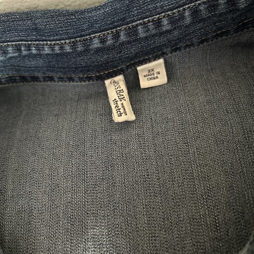Women’s St John’s Bay Stretch Denim Button Up Shirt 2X - Picture 2 of 6