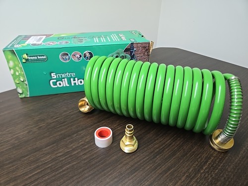 Gulfmew 15-feet (5 Meter) Coil Hose For RV Shower Or Water Fill Up
