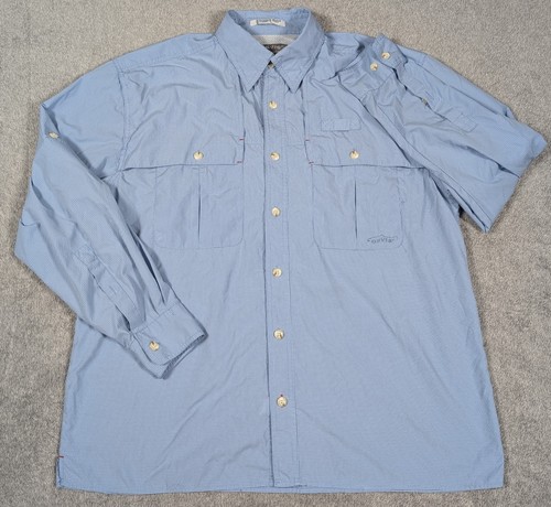 Orvis Trout Bum Angelhemd Herren Large blau Gingham kariert Outdoor kariert