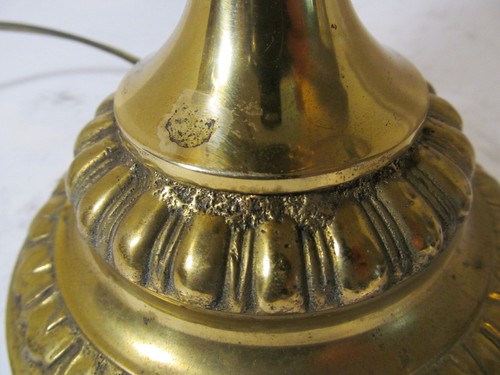 Antike Bronze/Messing Doppel Rot Nagel Glas Harvard Student Elec Lampe - Bild 22 von 24
