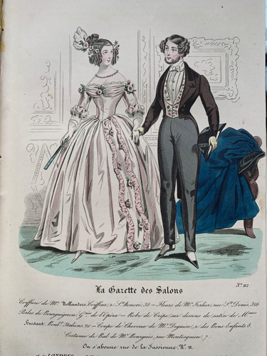 Exceptional Antique 1837 Fashion book L'ESTAFETTE DES MODES w 35 sewing patterns - Picture 15 of 24