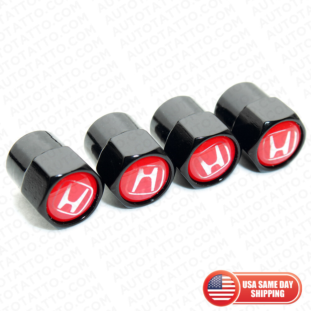 Hexagon Shape Red H Car Wheel Tire Air Valve Cap Stem Dust Cover Fit Most Honda