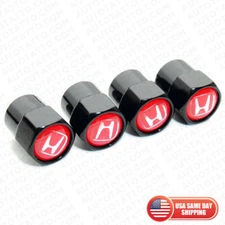 Hexagon Shape Red H Car Wheel Tire Air Valve Cap Stem Dust Cover Fit Most Honda