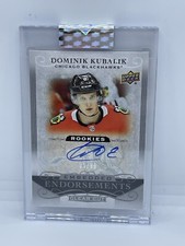 2019-20 UD Clear Cut - Dominik Kubalik - Embedded Endorsements Rookie Auto /99!!