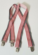 Patriotic Men's Suspenders Red White Blue Unbranded Adjustable