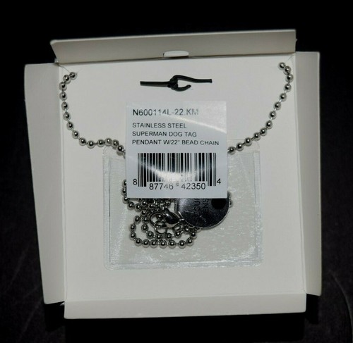 VINTAGE, STAINLESS STEEL, SUPERMAN "Ray Dog Tag," Pendant, New, in Original Box - Picture 3 of 3