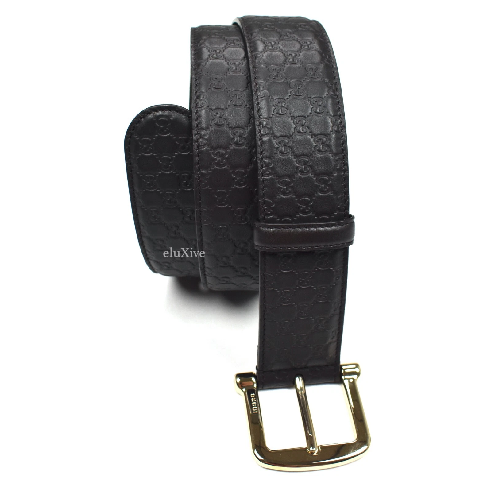 Ceinture femme Gucci cuir marron monogramme logo Guccissima 32 AUTHENTIQUE neuve avec étiquette