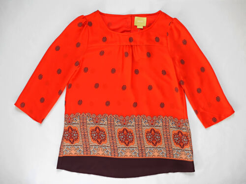 Anthropologie Rila Bordered Top Bluse von Maeve - Größe 2, 6, 8 (rotes Motiv) - Bild 3 von 9