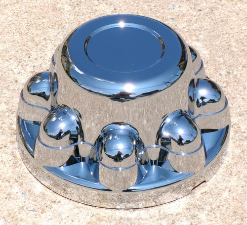 One Phoenix QT865 Chrome 8-Lug Wheel Center Cap Hubcap For Camper Horse Trailer - Picture 3 of 12