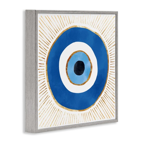 Stupell Industries Evil Eye Symbol Striped Rays Framed Wall Art, Design by Zi... - Picture 3 of 9