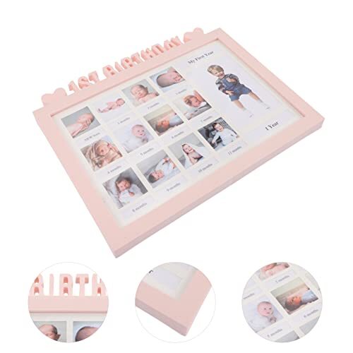 Babys First Year Frame 12 Month Picture Frame 1st Birthday Photo Frame Pink - Picture 3 of 8