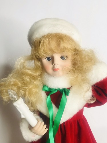 Vintage 1989 Original Telco Motion-Ettes von Weihnachtslieder animierte Mädchenpuppe