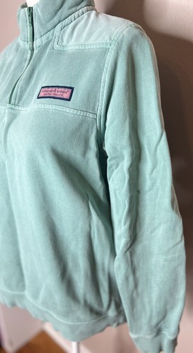 Vineyard Vines Youth L (16) Shep Sweatshirt 1/4 Zip Seafoam Green - Picture 2 of 8