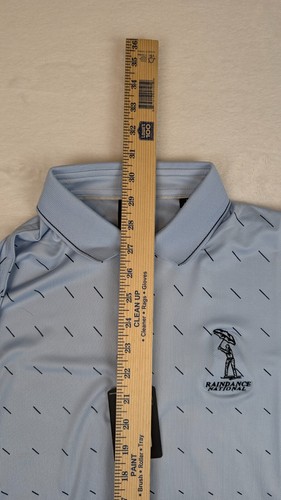 Dunning Golf Polo Mens Medium Light Blue Black Dashes Maxfli Coolmax w/Logo NWT - Picture 7 of 12