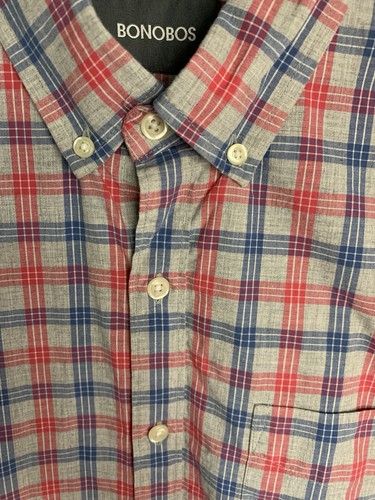BONOBOS Standard Fit LS Kragen Button Down Kragen blau gestreift kurz Herren M - Bild 2 von 5