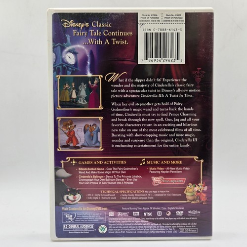 Disney's CINDERELLA III - A TWIST IN TIME Part 3 Movie / DVD - Picture 5 of 5