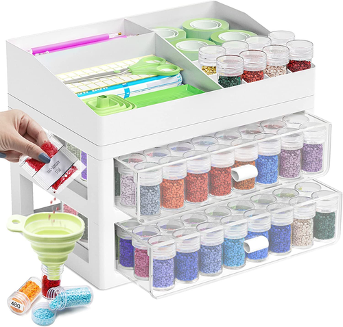 ARTDOT Storage Containers for Diamond Painting Accessories, 2 Drawers with 96 Sl - Picture 11 of 11