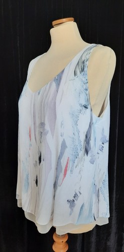 NEW-RRP £79.00-MINT VELVET-SIZE 16-WHITE MIX-SLEEVELESS-DOUBLE LAYER- BLOUSE TOP - Picture 4 of 8