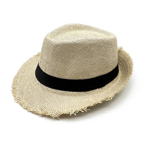 Mens Straw Trilby Sun Hat Womens Summer Panama Designer Fedora Beach Caps - Picture 6 of 13