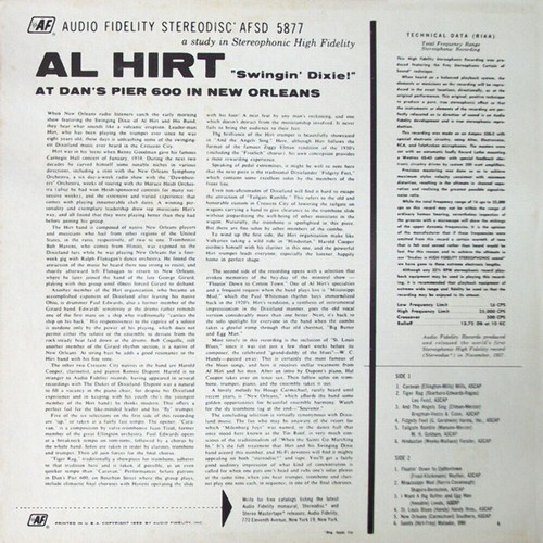 Al Hirt - Swingin' Dixie! (At Dan's Pier 600 In New Orleans) (LP, Album) - Bild 2 von 4