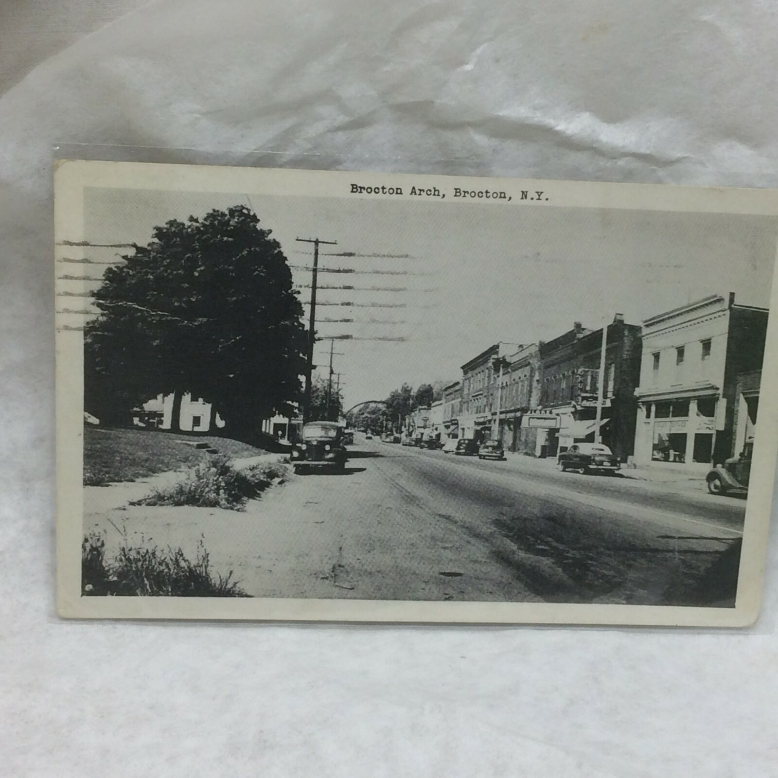 Vintage Postcard Brocton Arch Street Scene New York 1952 eBay