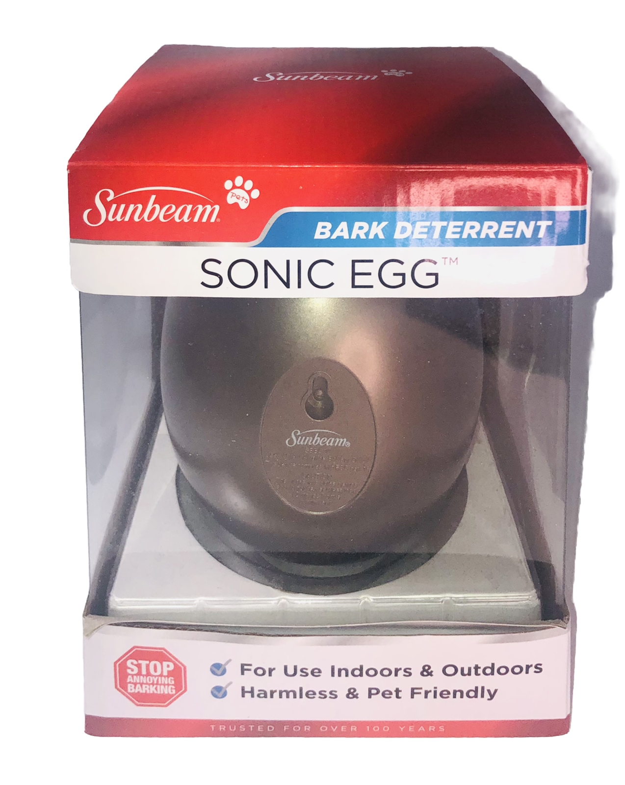 Brand NEW Sunbeam SBBCU1 Sonic Egg Ultrasonic Bark Control Device NIB