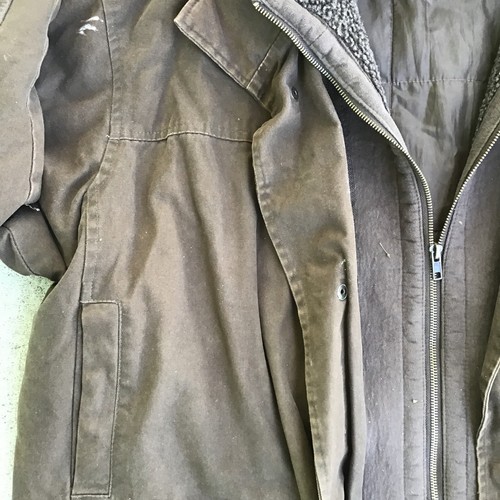 Jeep Workwear Jacket Mens XL Brown Canvas Heavy Zip Up *STAINED* - Picture 7 of 19