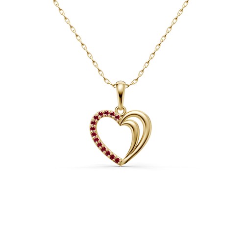 Elegante colgante de corazón en oro amarillo, blanco, rosa en ORO PAR 8/14/18K - Imagen 11 de 23