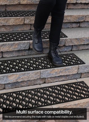 Durable Outdoor Rubber Stair Treads 5-Pack - Weather-Resistant Safety Solution - Picture 6 of 9