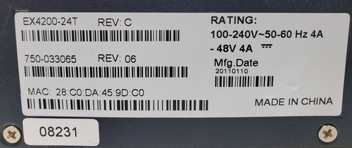 Juniper 24 Port 1GB 8 Port PoE EX4200-24T Switch - Picture 5 of 5