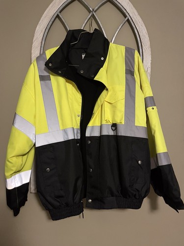 ML Kishigo High Visibility Mens 3X Heavy Duty Zip Front With Snap Safety Jacket - Picture 8 of 8