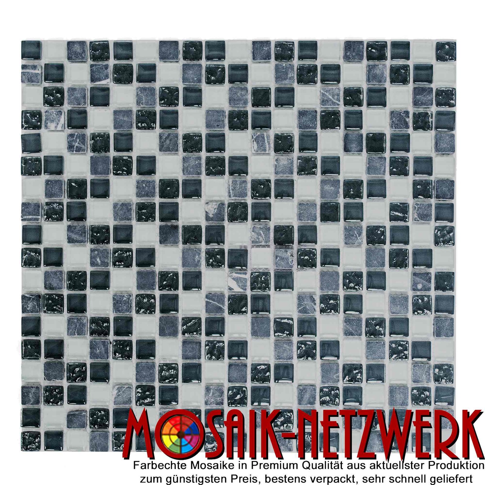 Mosaik Naturstein Bad Glas Quadrat Crystal Stein mix grau Art 92-0204_f 1 qm Mosaik Naturstein Bad Glas Quadrat Crystal Stein mix grau Art 92-0204_f 1 qm