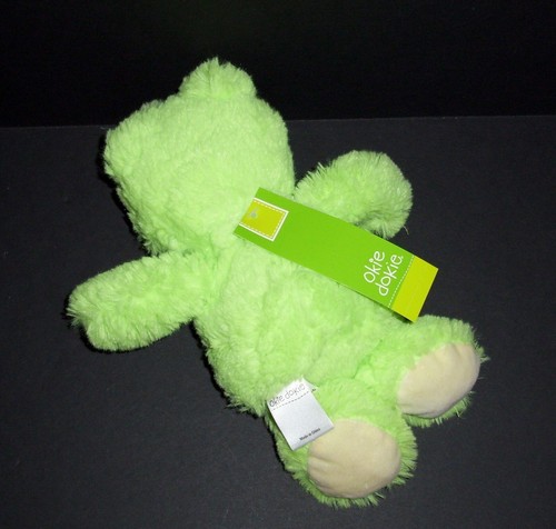 Juguete adorable animal de peluche ojos de plástico para bebé rana verde Okie Dokie - Imagen 2 de 2