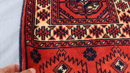 5x5 Vintage Turkoman Kamelkopfbedeckung - Stammeswolle Quaste Dekoration - Nomade. - Video 1 von 1