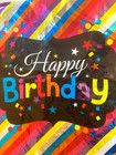Rectangle Colorful Happy Birthday Mylar Foil Balloon Party Decoration Supplies