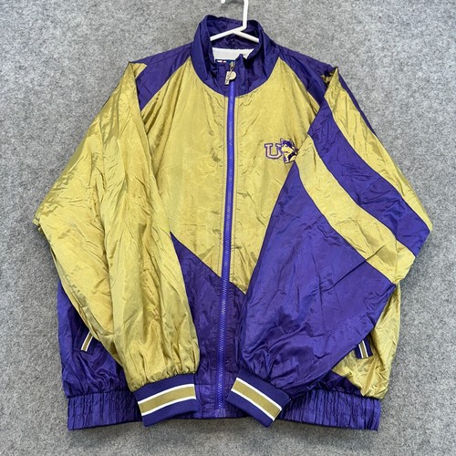 VINTAGE Washington Huskies Jacket Mens L Purple Gold Windbreaker 90s Pro Player - Picture 1 of 12