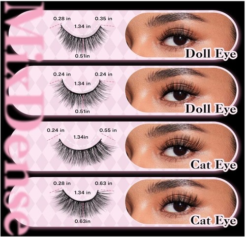 False Eyelashes Natural Look Fake Lashes 20 Pairs Wispy Fluffy False Lashes Faux - Picture 6 of 9