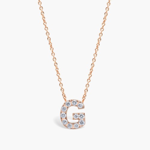 Genuine Diamond Initial G Slider Pendant 14k Solid Gold Name Pendant For Women - Picture 12 of 12