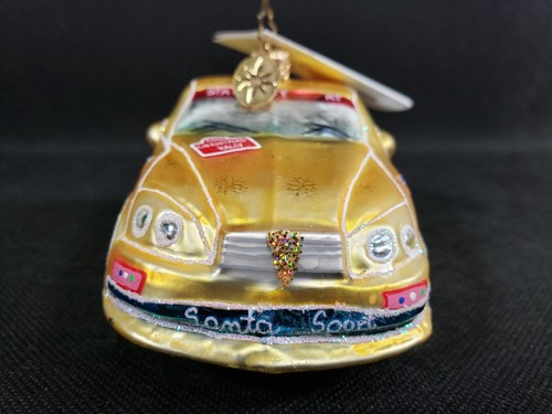 VTG Christopher Radko 2002 Holiday Rally Car RT YELLOW Glass Ornament 02-0028-0 - Picture 6 of 11