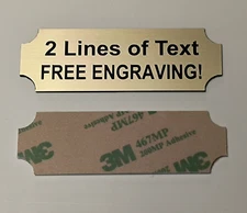Engraved 1x3 Brushed Gold Finish Plaque / Sign Plate Tag Award Trophy Memorial