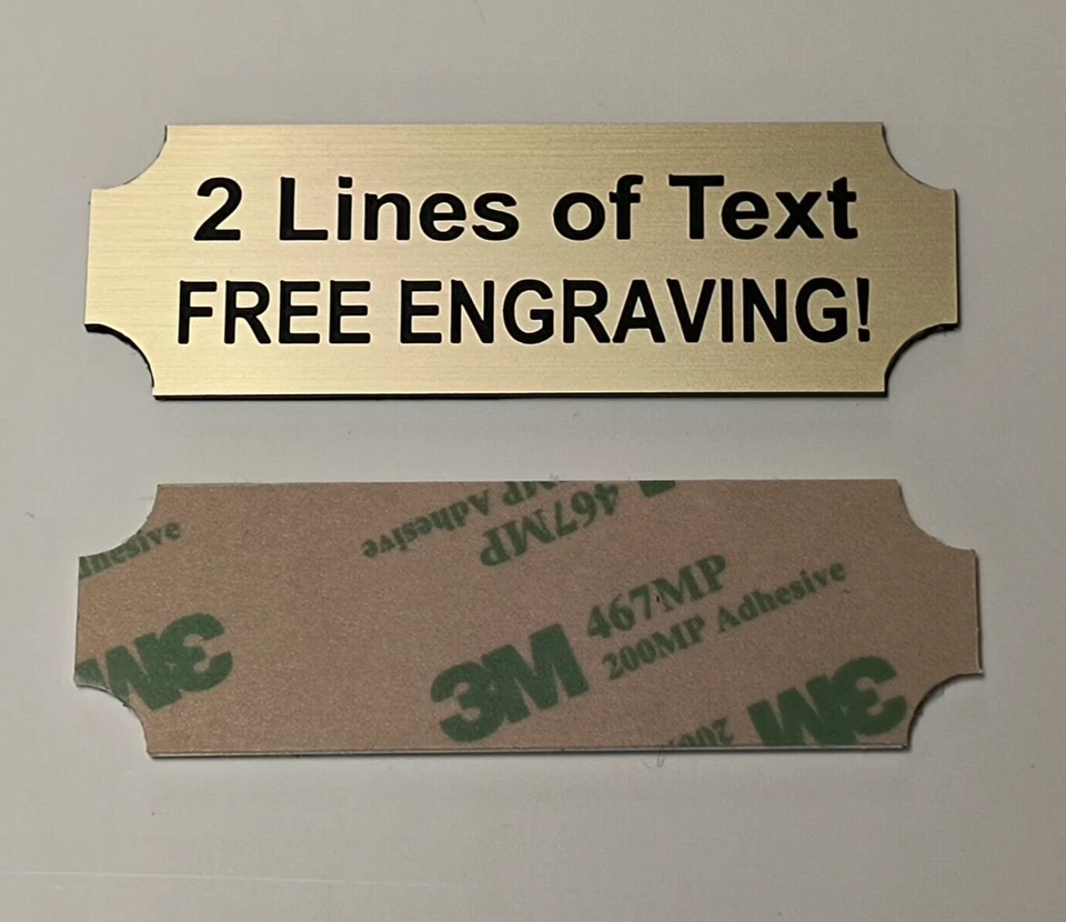 Custom Engraved 1x3 Brushed Gold Tag Sign Plate Plaque Trophy Keepsake Memory of